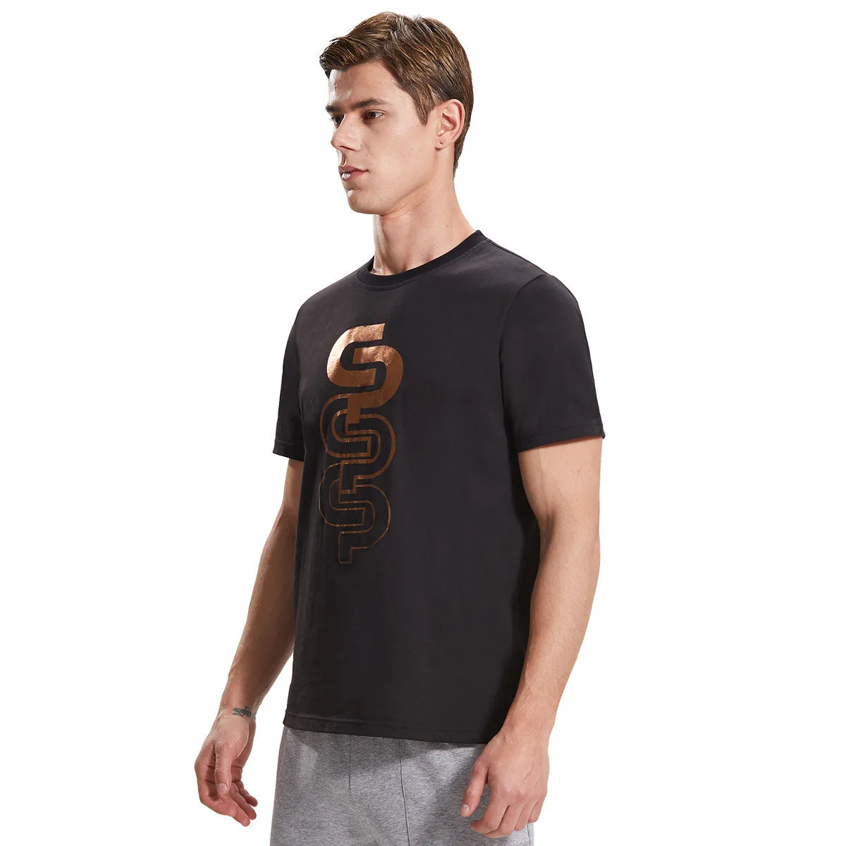 Extreme Pop Mens Short Sleeve T-shirts Organic Cotton Golden Print Tee UK Brand