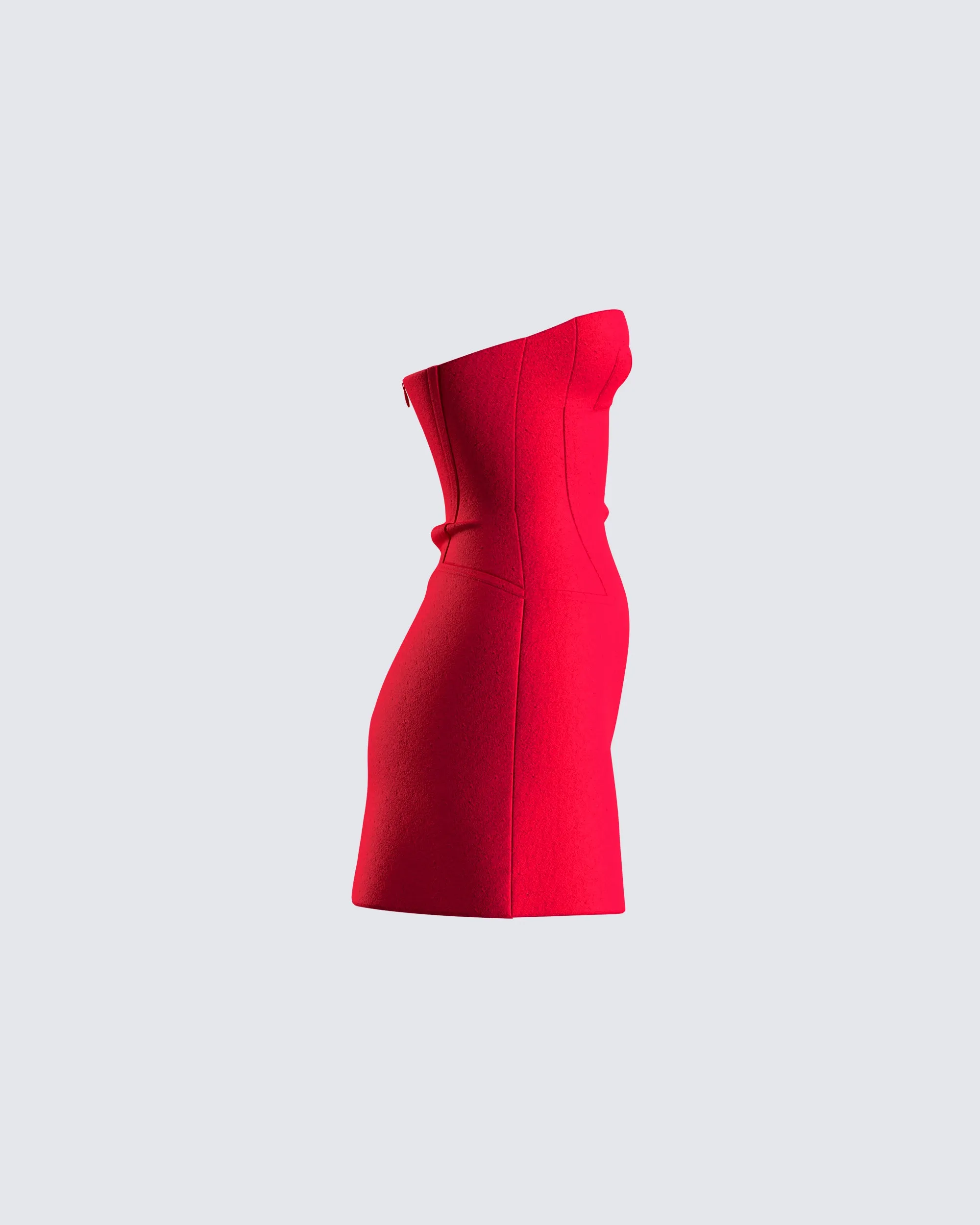 Farida Red Strapless Mini Dress