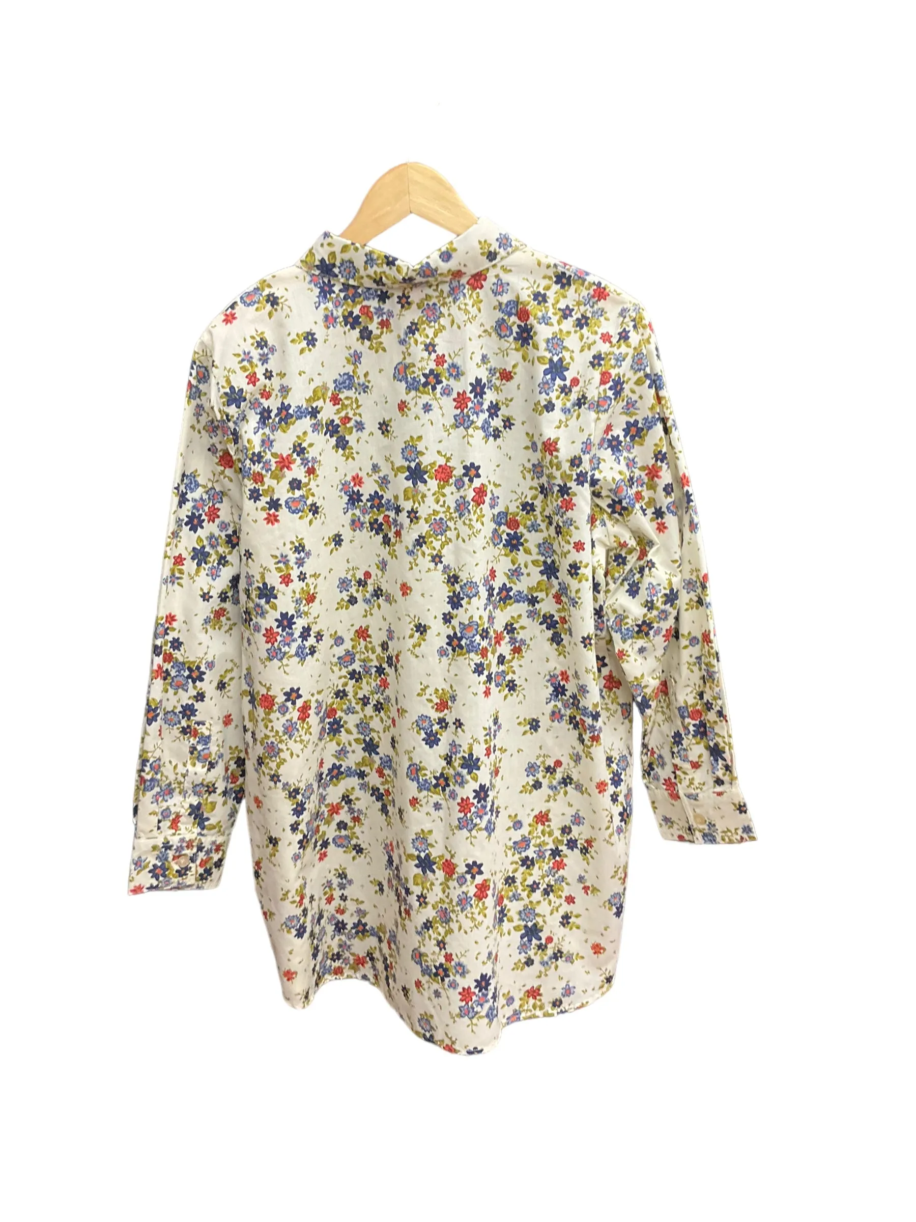 Floral Print Blouse Long Sleeve Woman Within, Size L