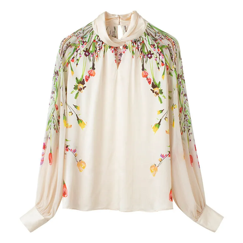 Floral Print Silk Blouse