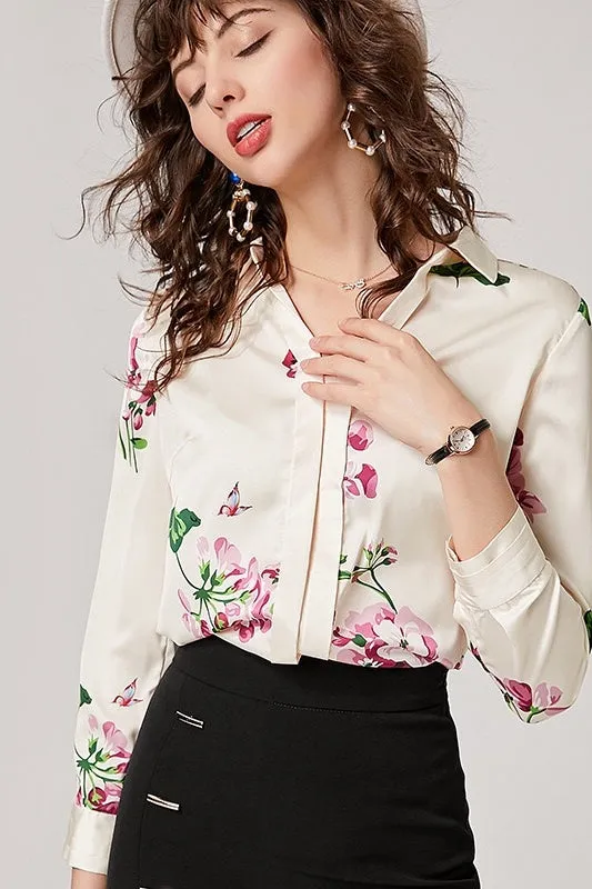 Floral Print Silk Blouse