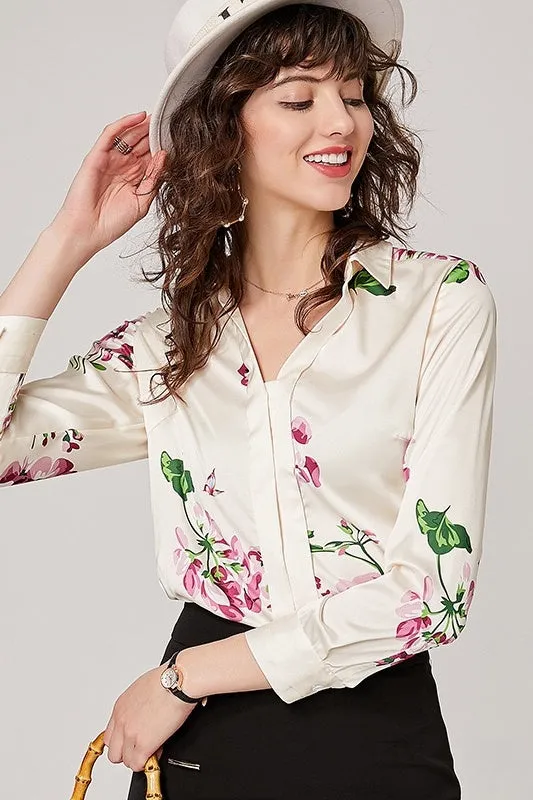 Floral Print Silk Blouse