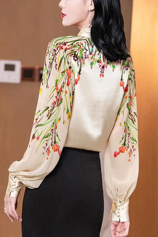 Floral Print Silk Blouse