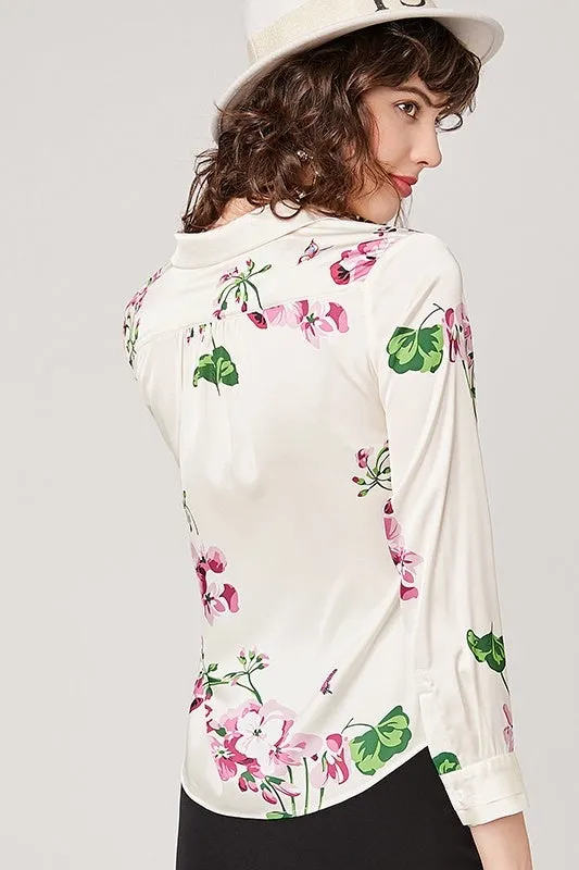 Floral Print Silk Blouse