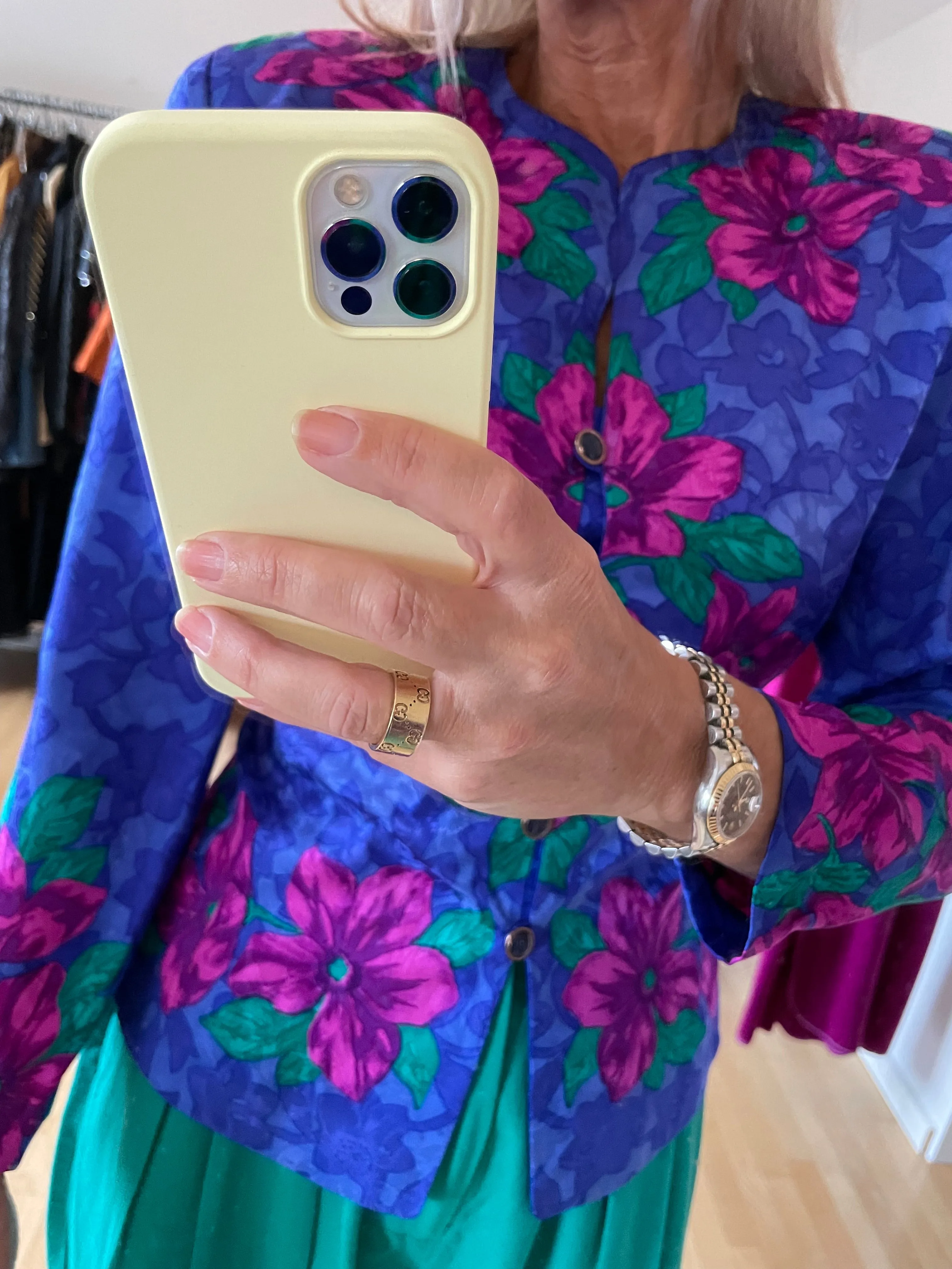 Floral Print Silk Jacket