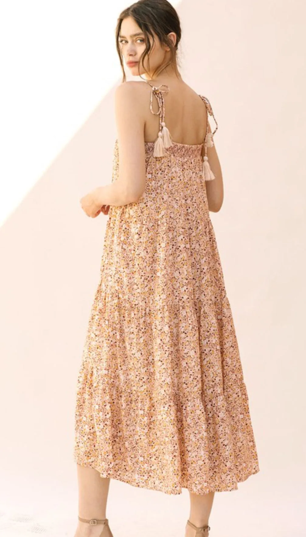 FLORAL TASSELED MAXI DRESS