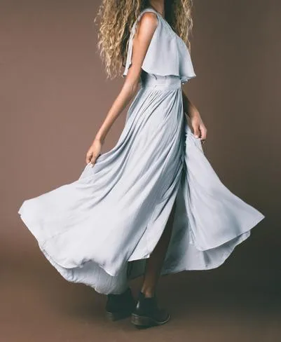 Free People Fiona's Sleeveless Maxi Dress in Rain Blue