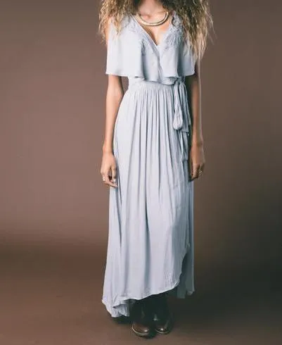 Free People Fiona's Sleeveless Maxi Dress in Rain Blue