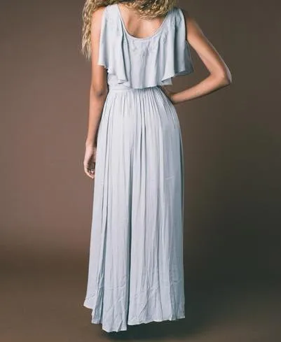 Free People Fiona's Sleeveless Maxi Dress in Rain Blue