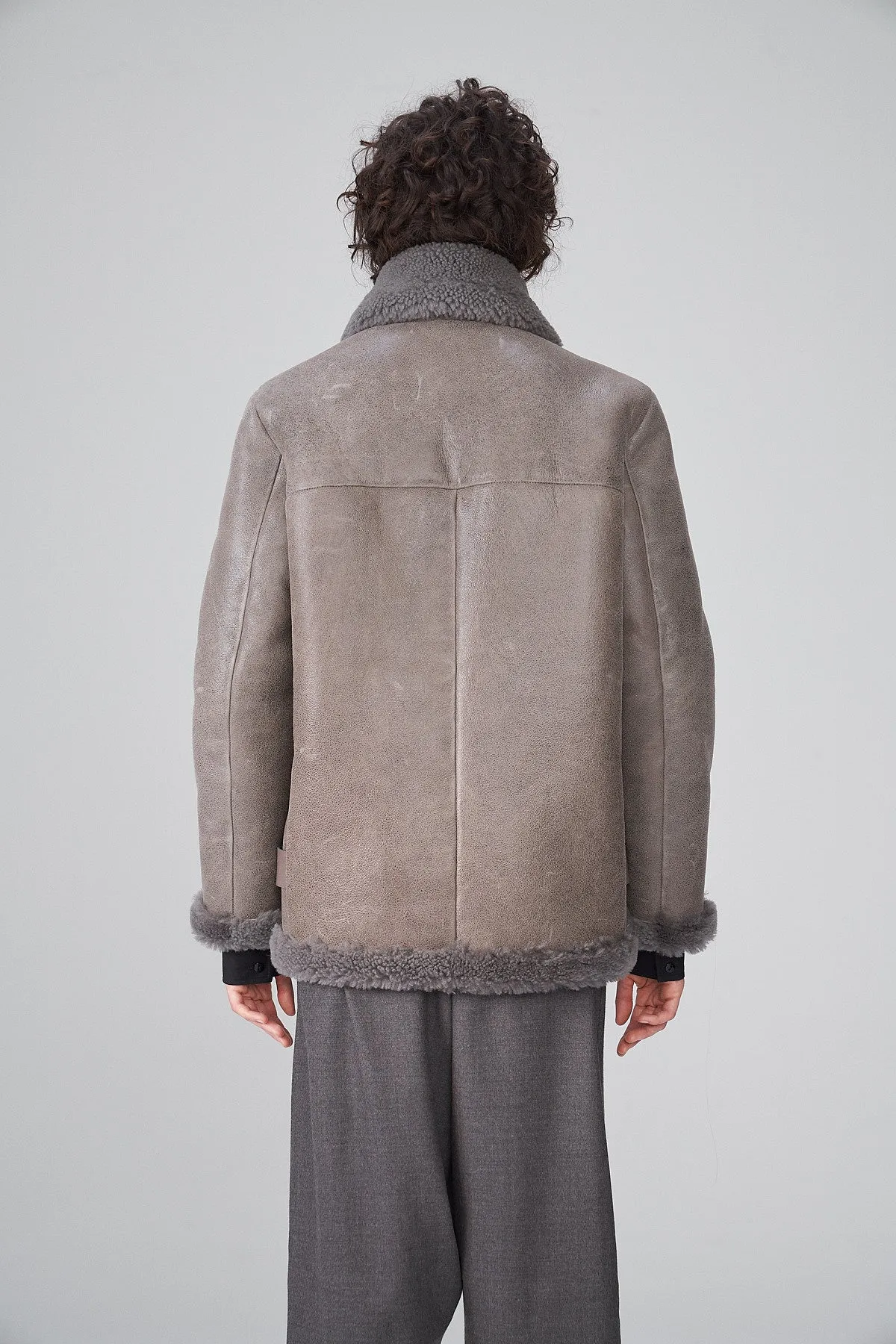 Grey Shearling Coat