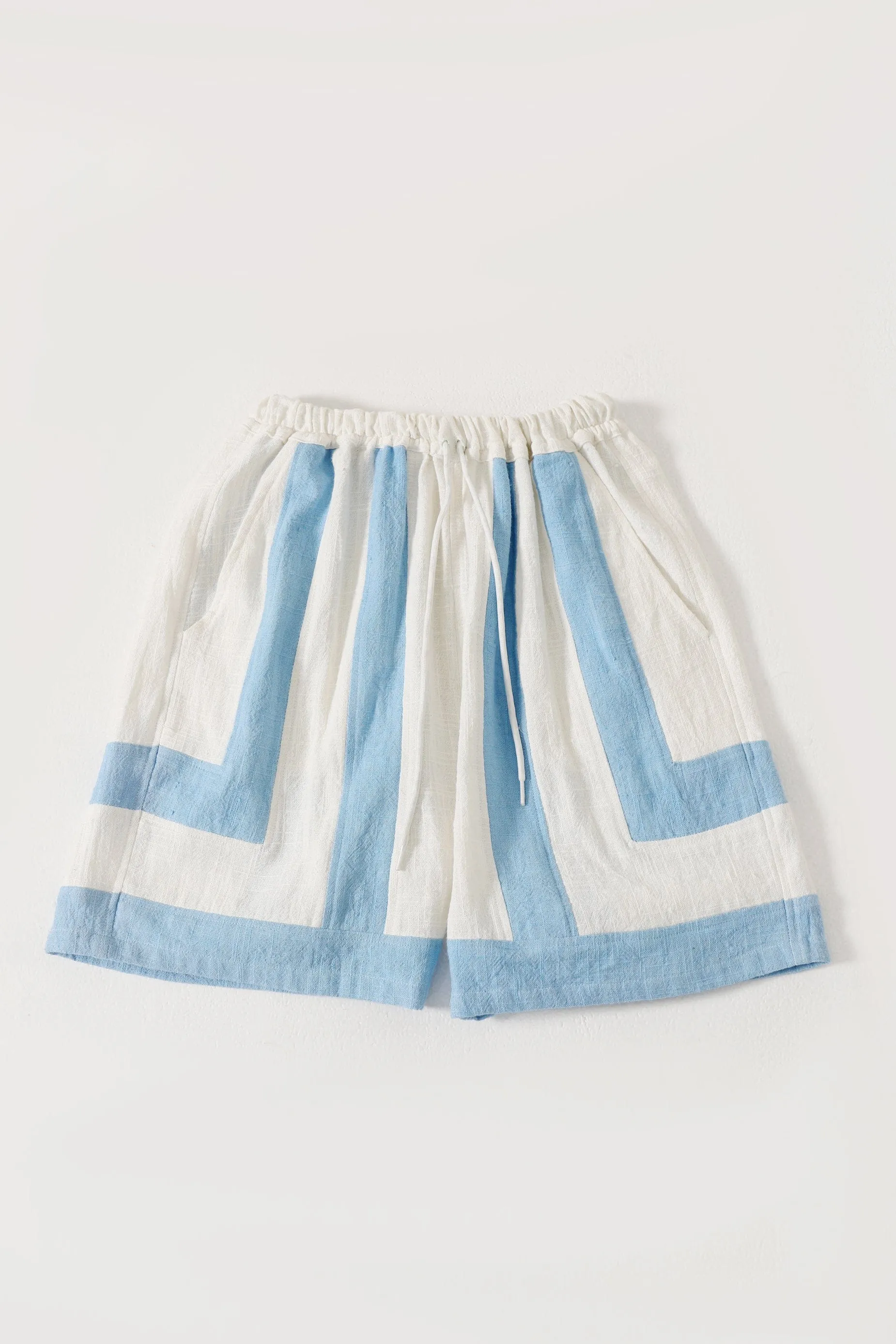 HANDWOVEN STRIPED COTTON SHORTS