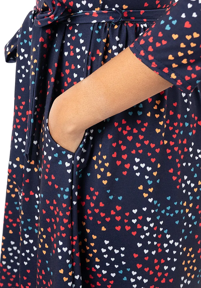 Havan Ditsy Heart Print Dress