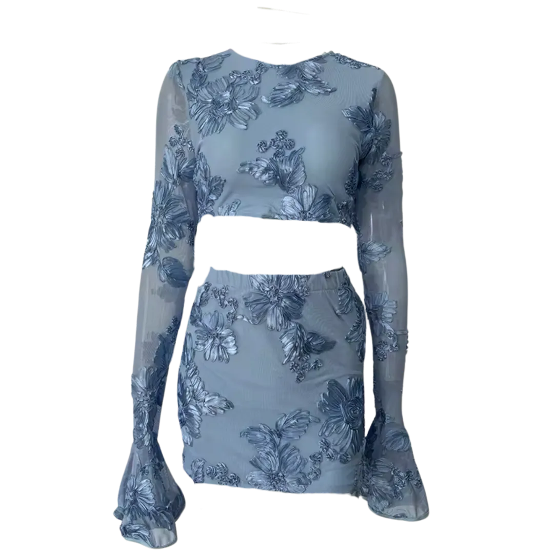 Indie Luxe Floral Mesh Sleeve Co ord