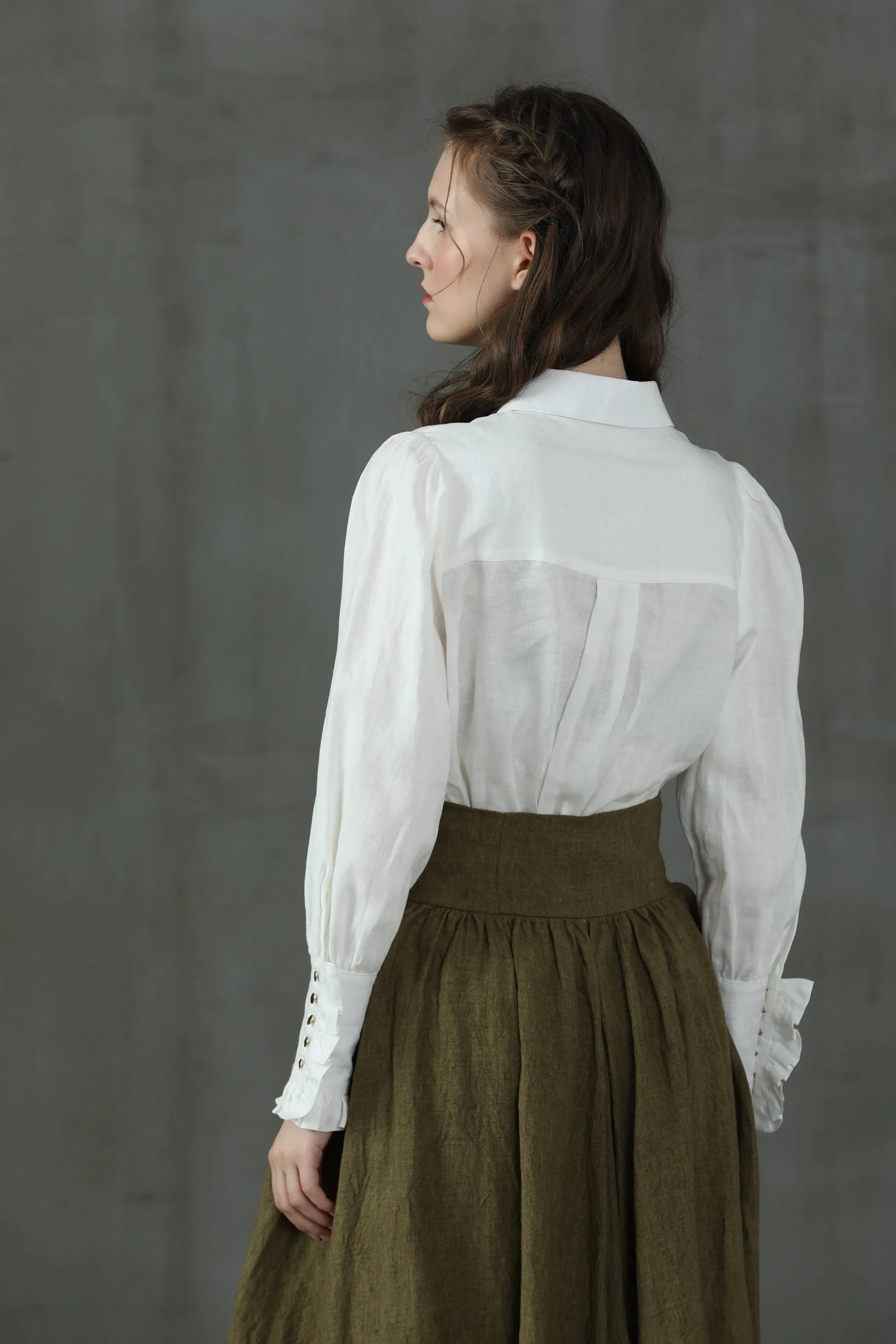 Jo March 31 | Accordion Pleated Linen Shirt