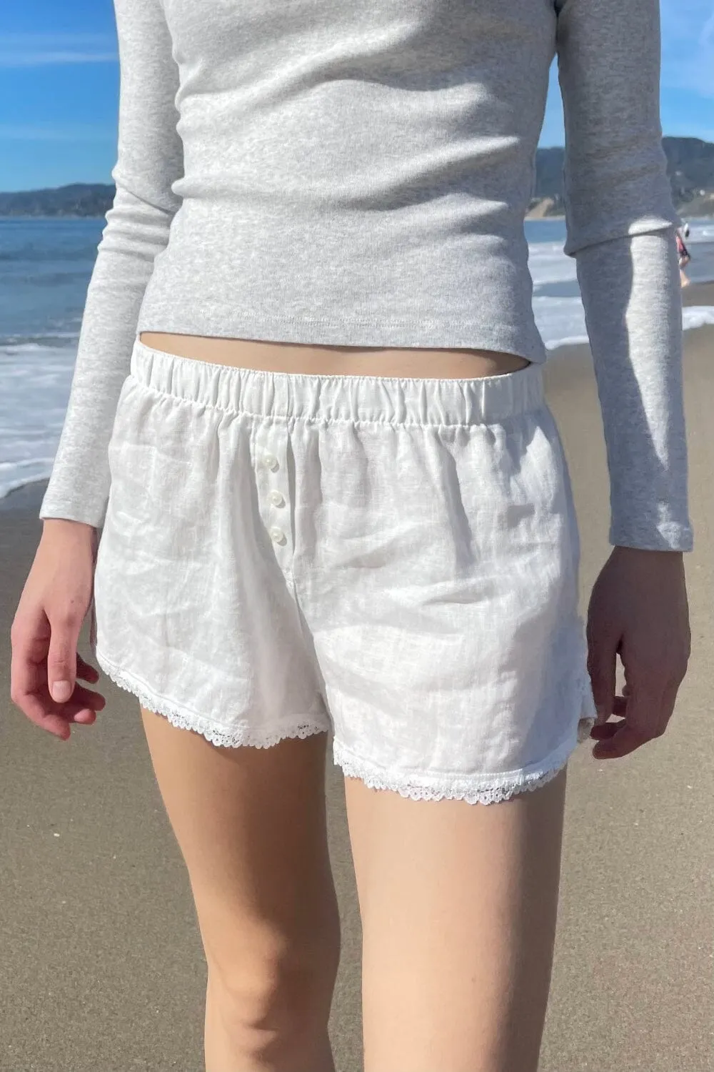 Keira Linen Lace Shorts