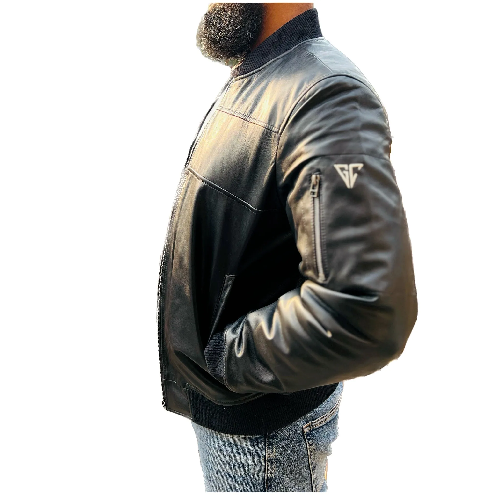 Lambskin Leather Bomber Jacket 4M