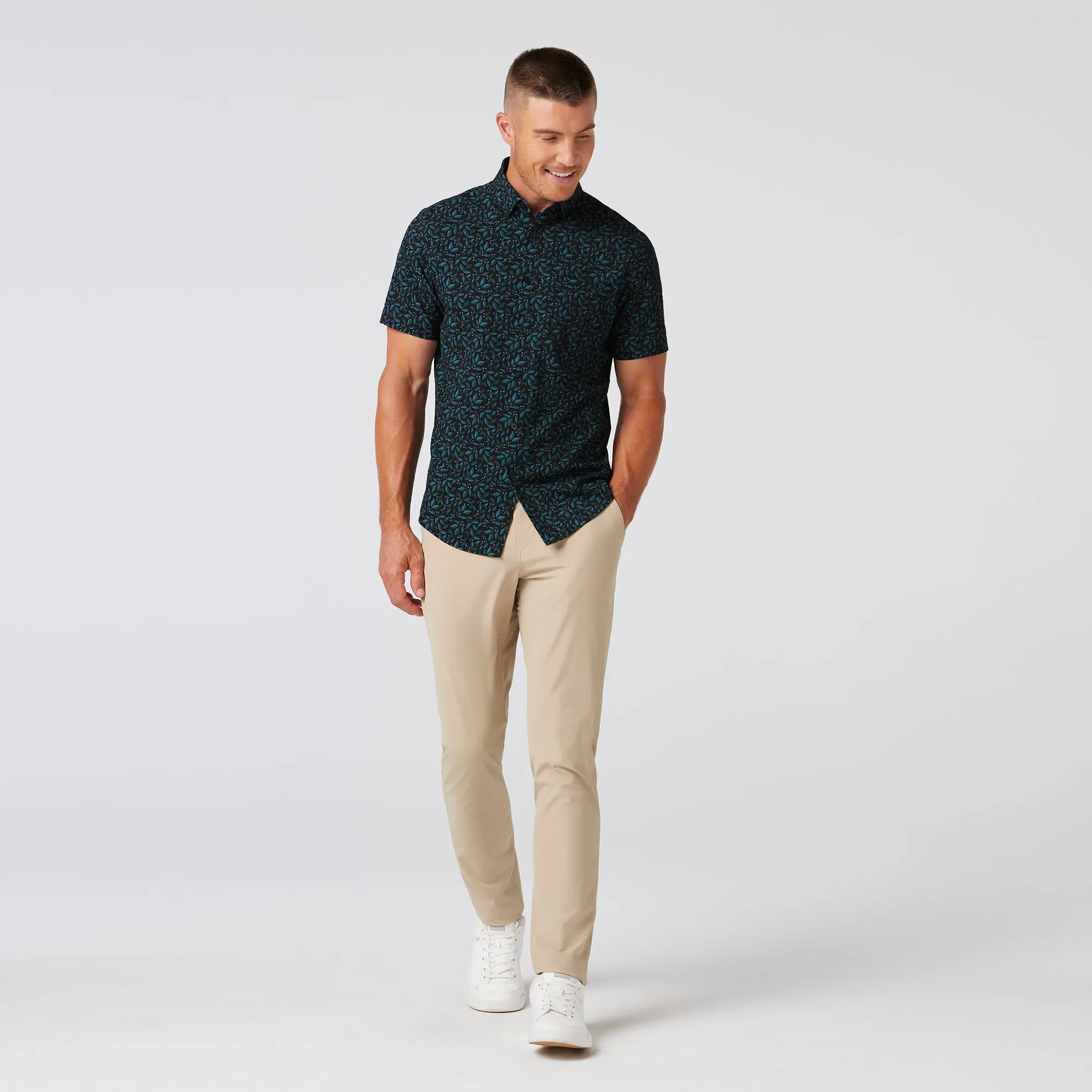 Leeward Dress Shirt - Navy Foliage