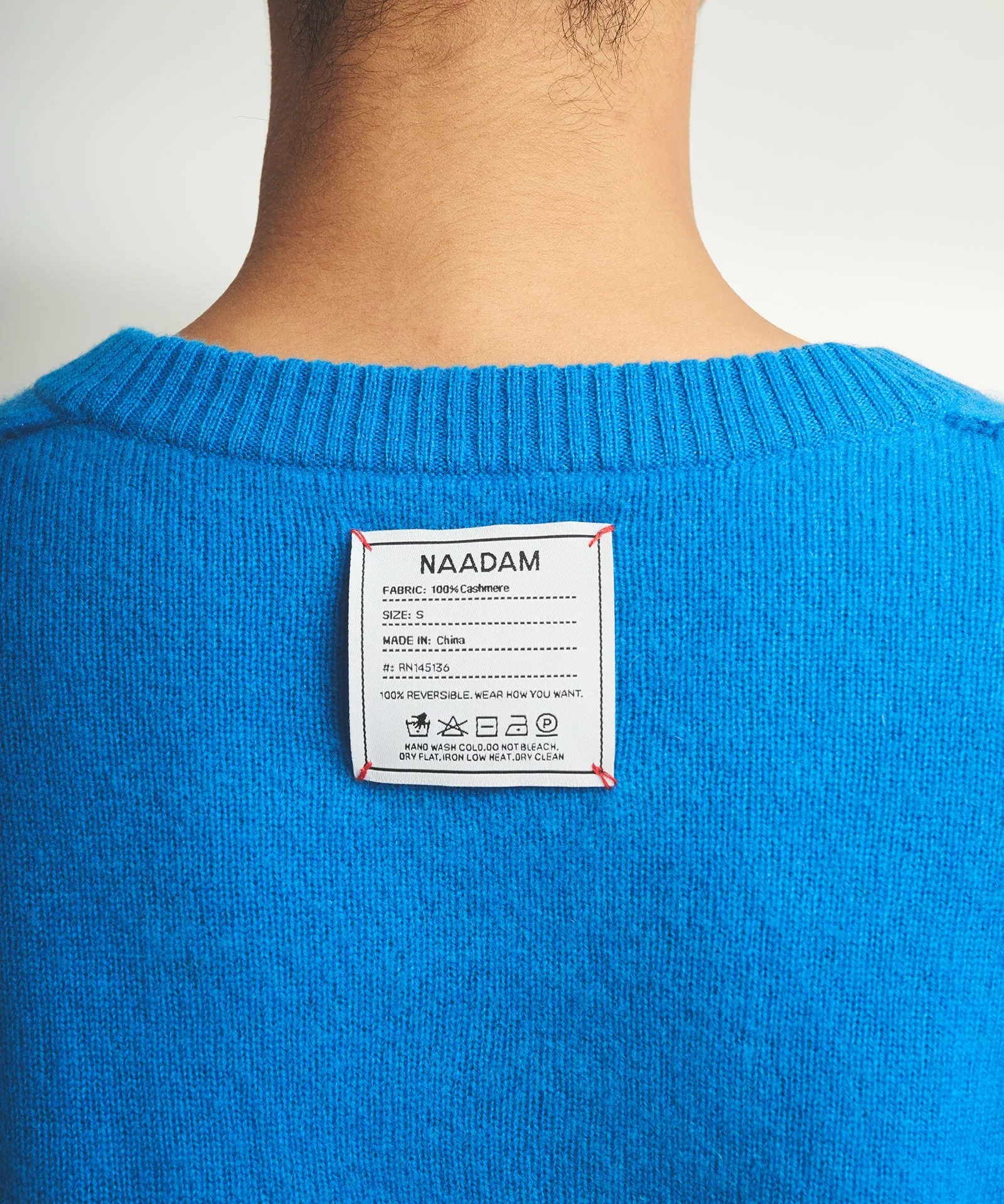 Lightweight Reversible Cashmere Crewneck Sweater