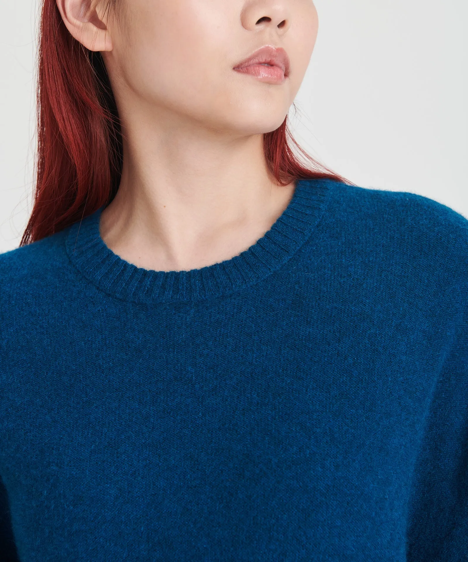 Lightweight Reversible Cashmere Crewneck Sweater