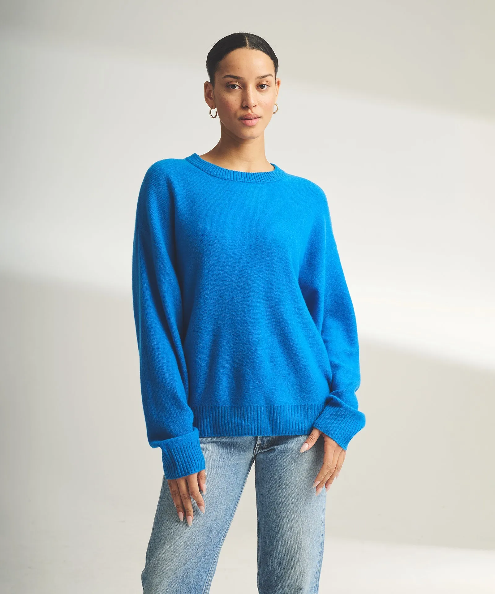 Lightweight Reversible Cashmere Crewneck Sweater