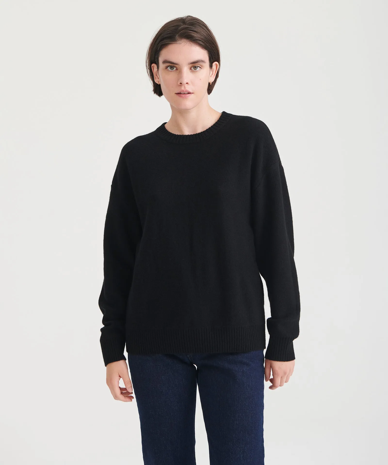 Lightweight Reversible Cashmere Crewneck Sweater