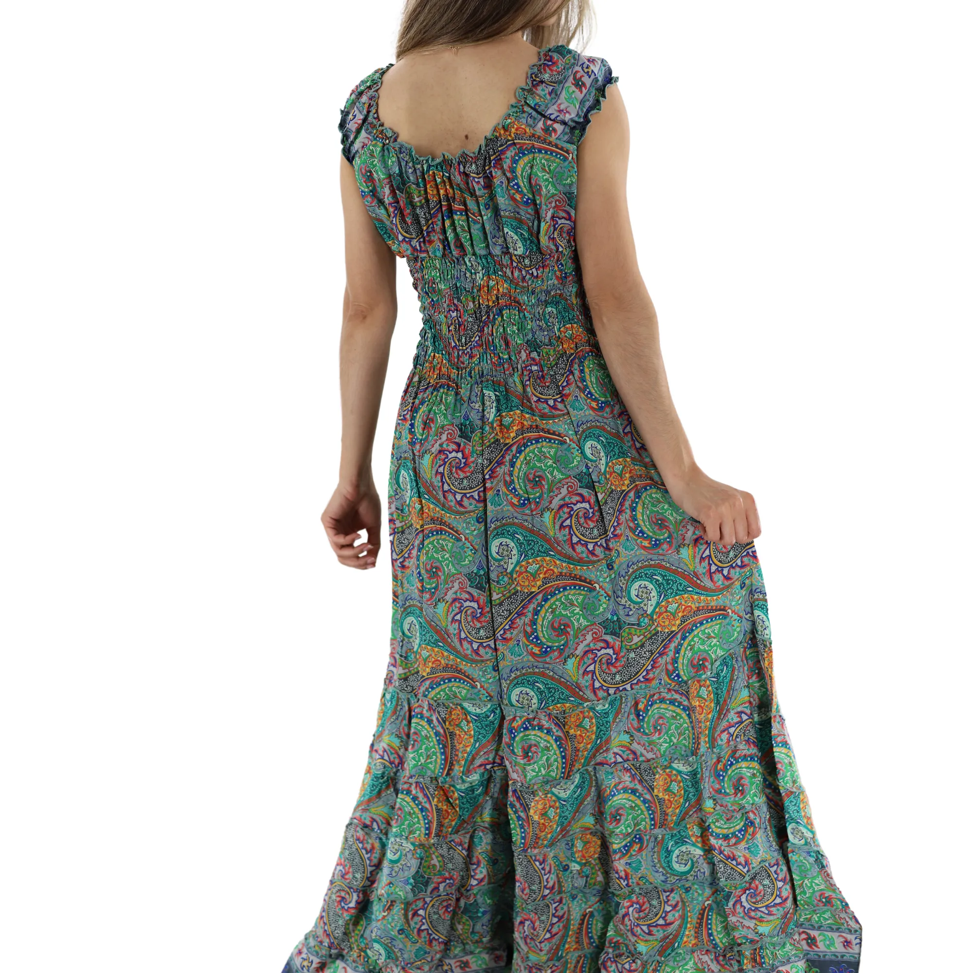 Long Floral Midriff 'Donna' Maxi Dress