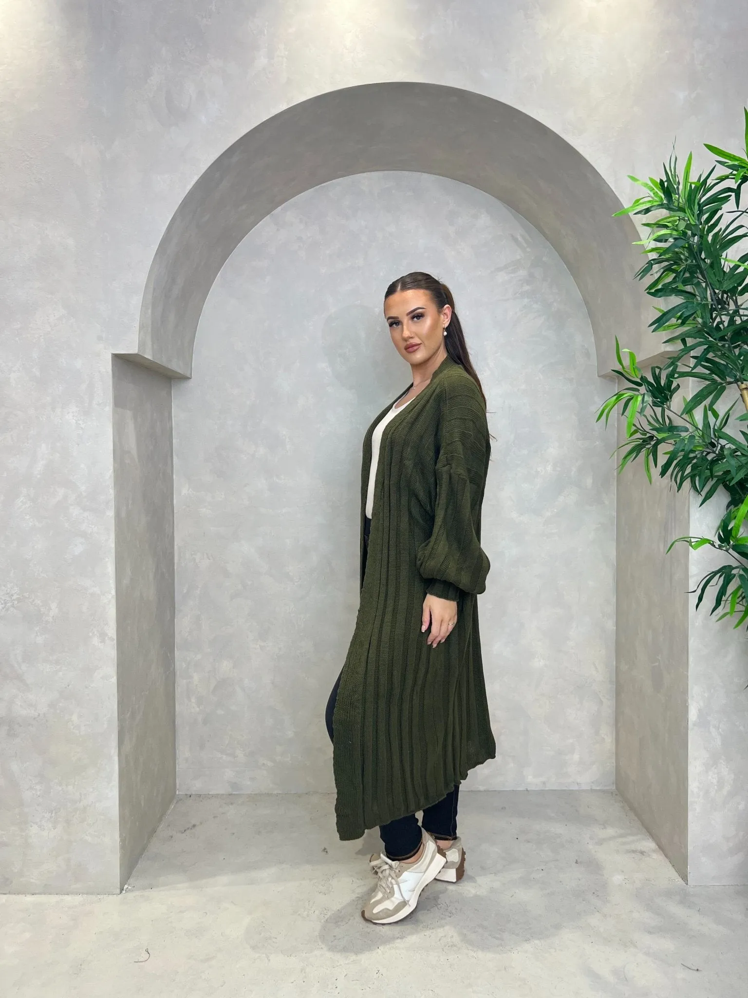 Long Length Ribbed Cardigan