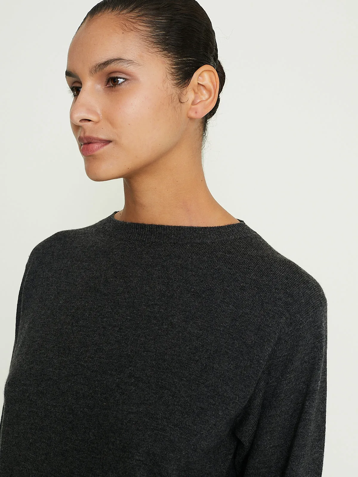 Malou Crew Neck in Charcoal Melange