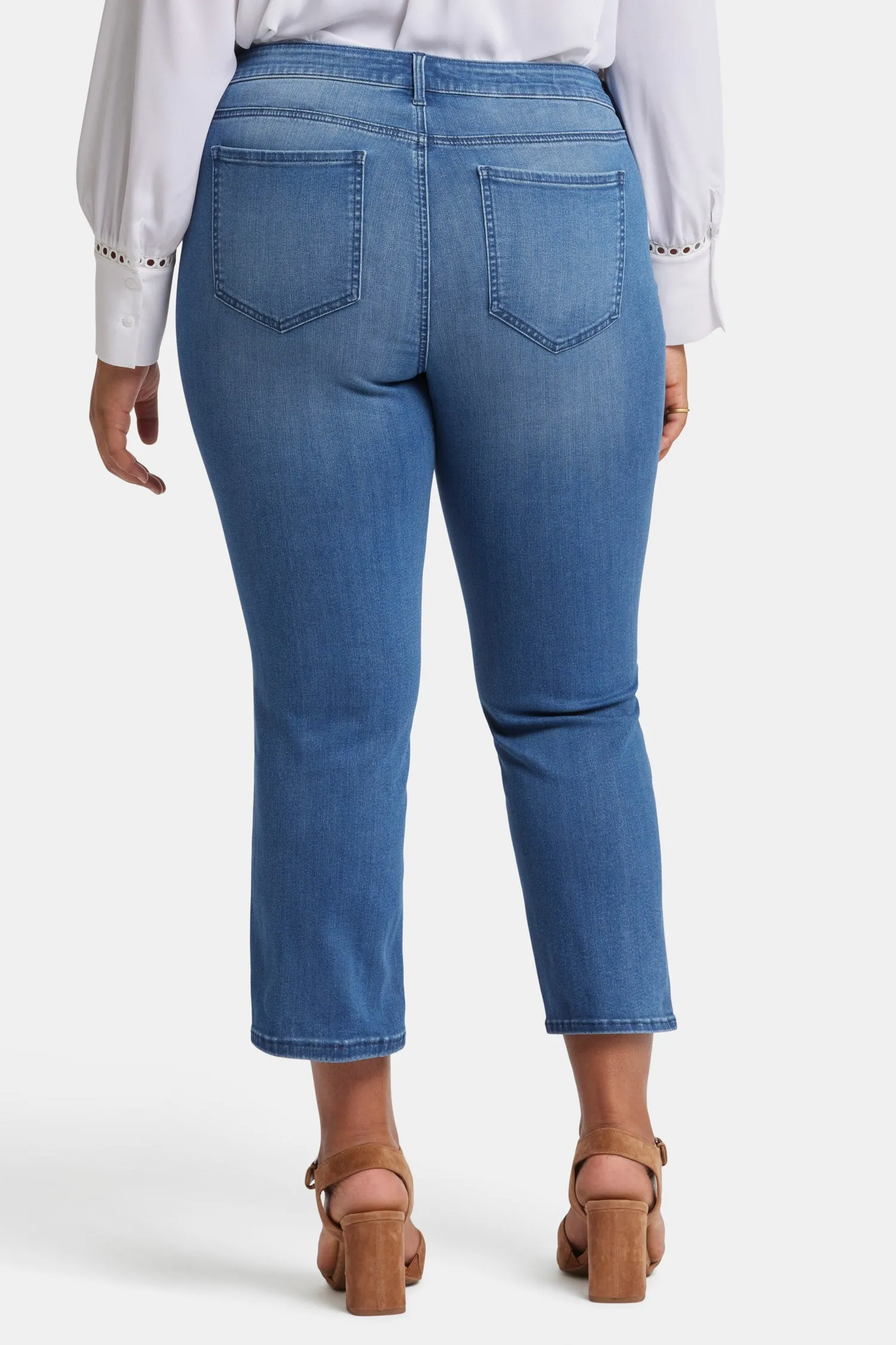 Marilyn Straight Ankle Jeans In Plus Size - Blue Island