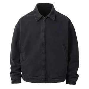 Men's lapel zip jacket top coat