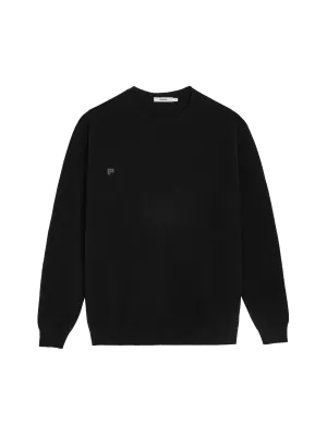 Mens Recycled Cashmere Crewneck Sweatshirt—black