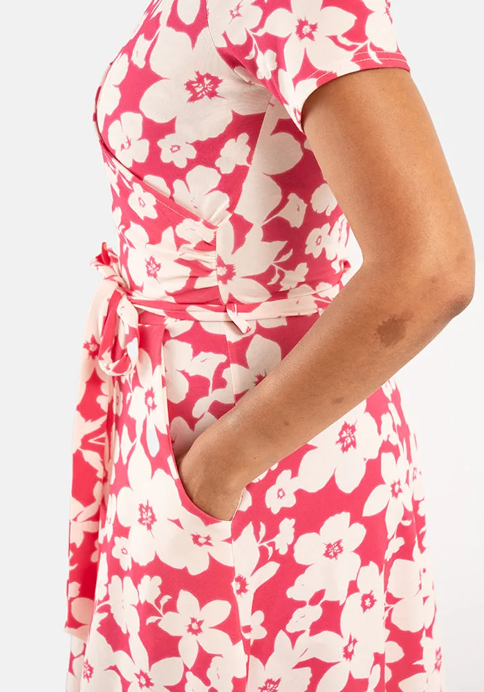 Milly-May Pink Floral Print Cotton Dress