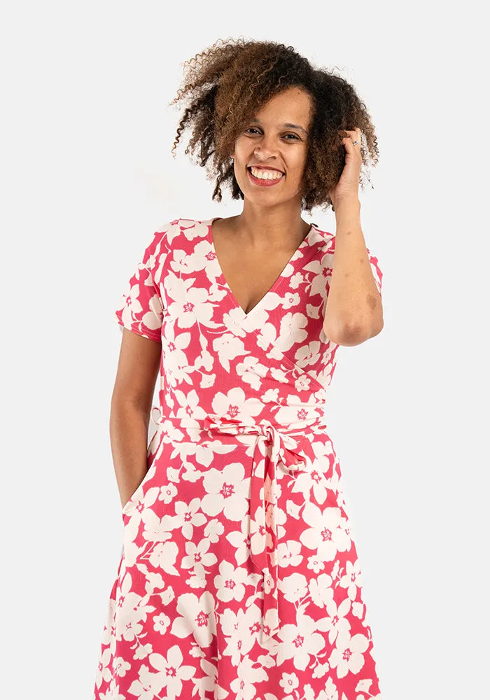 Milly-May Pink Floral Print Cotton Dress