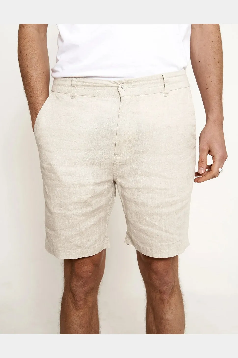 Mr simple tanner 2.0 linen shorts natural