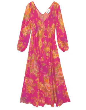 Multicolor Hand Dye Floral Maxi Dress - The Joni