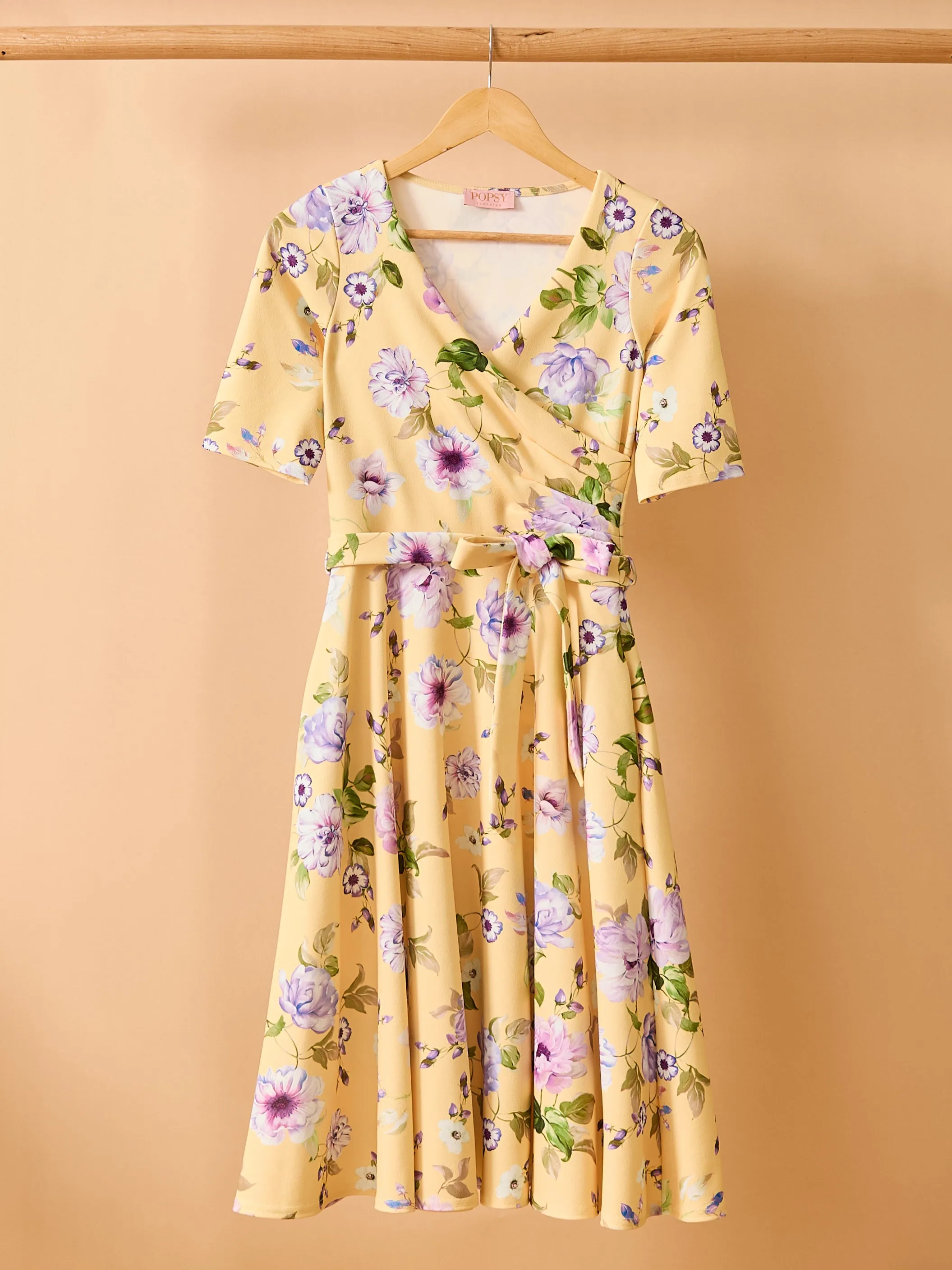 Nancie Lemon Floral Print Swing Dress