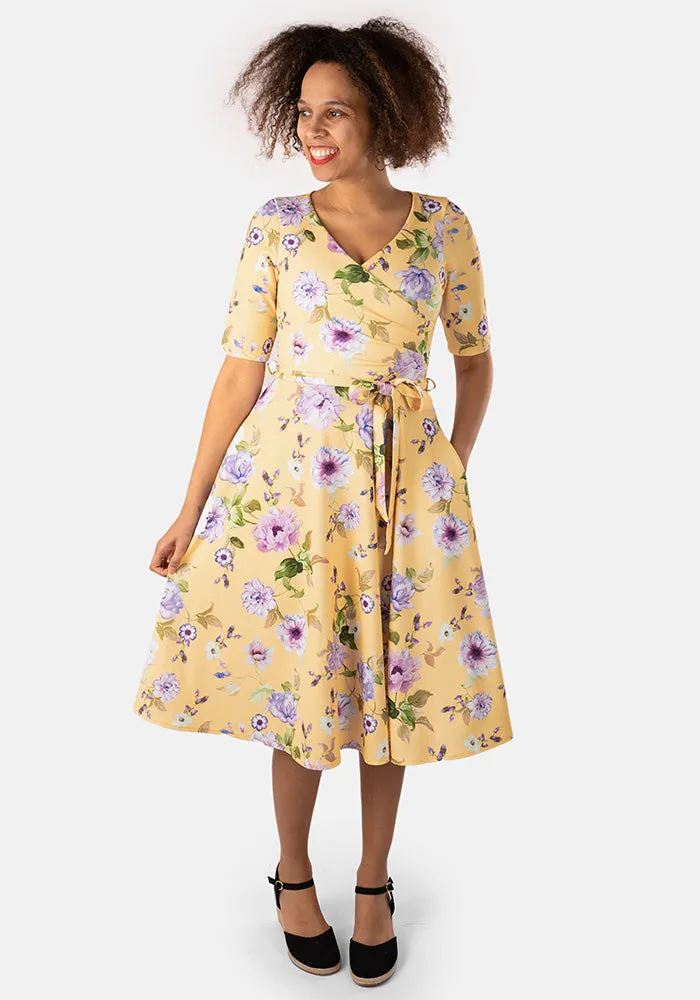 Nancie Lemon Floral Print Swing Dress