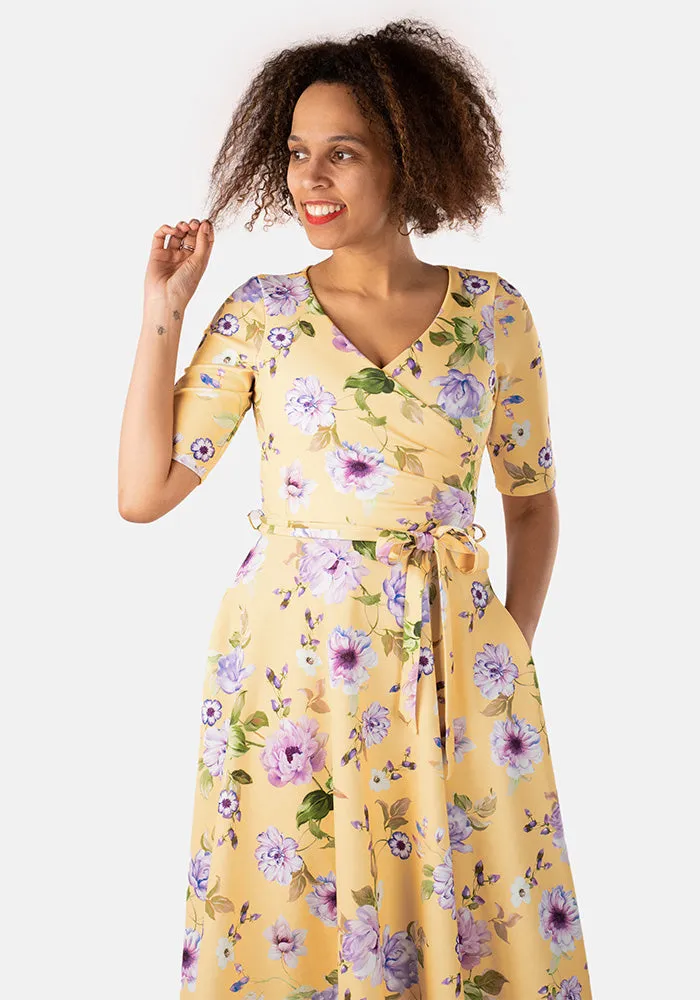 Nancie Lemon Floral Print Swing Dress