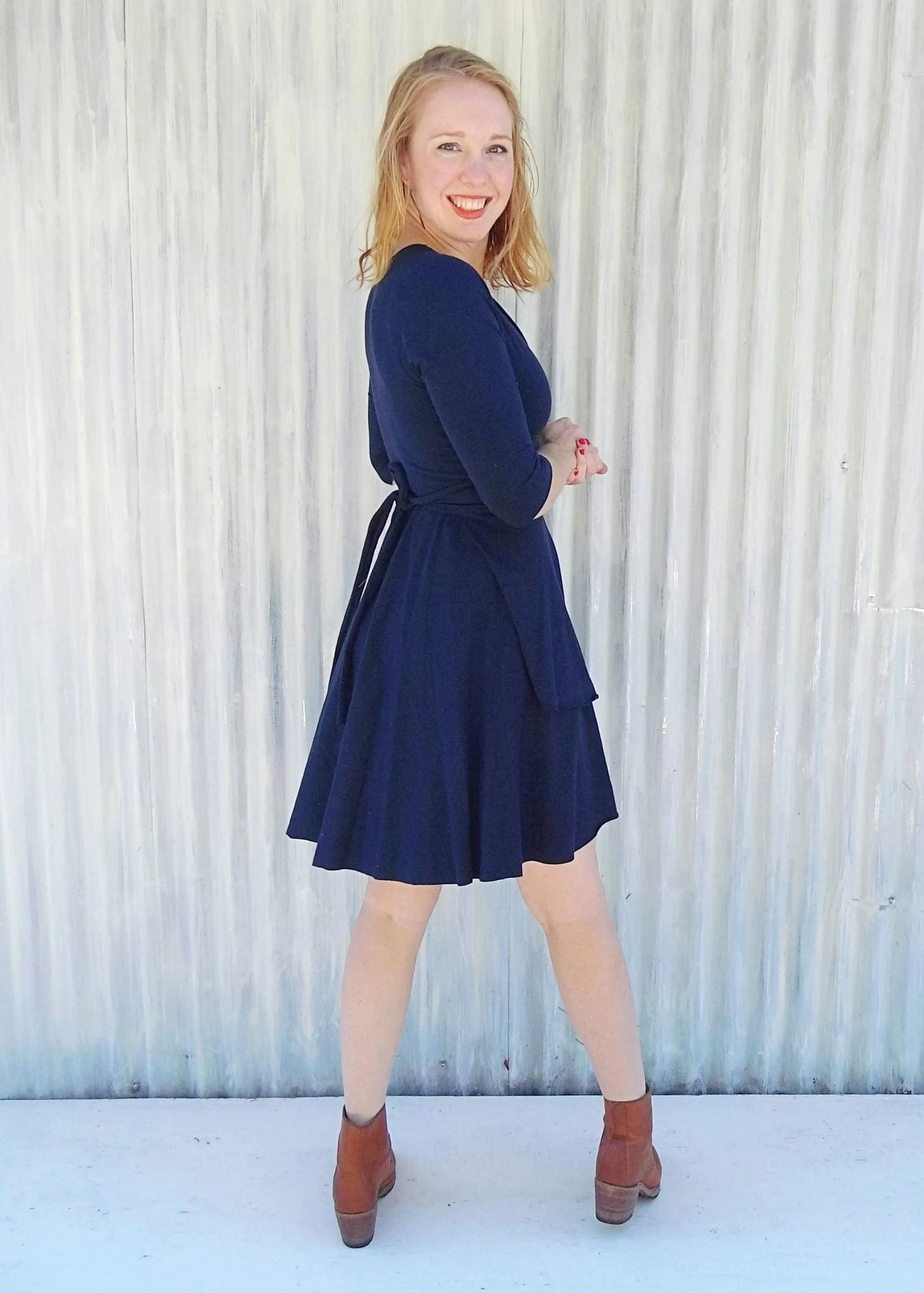 Navy Fable Wrap Dress