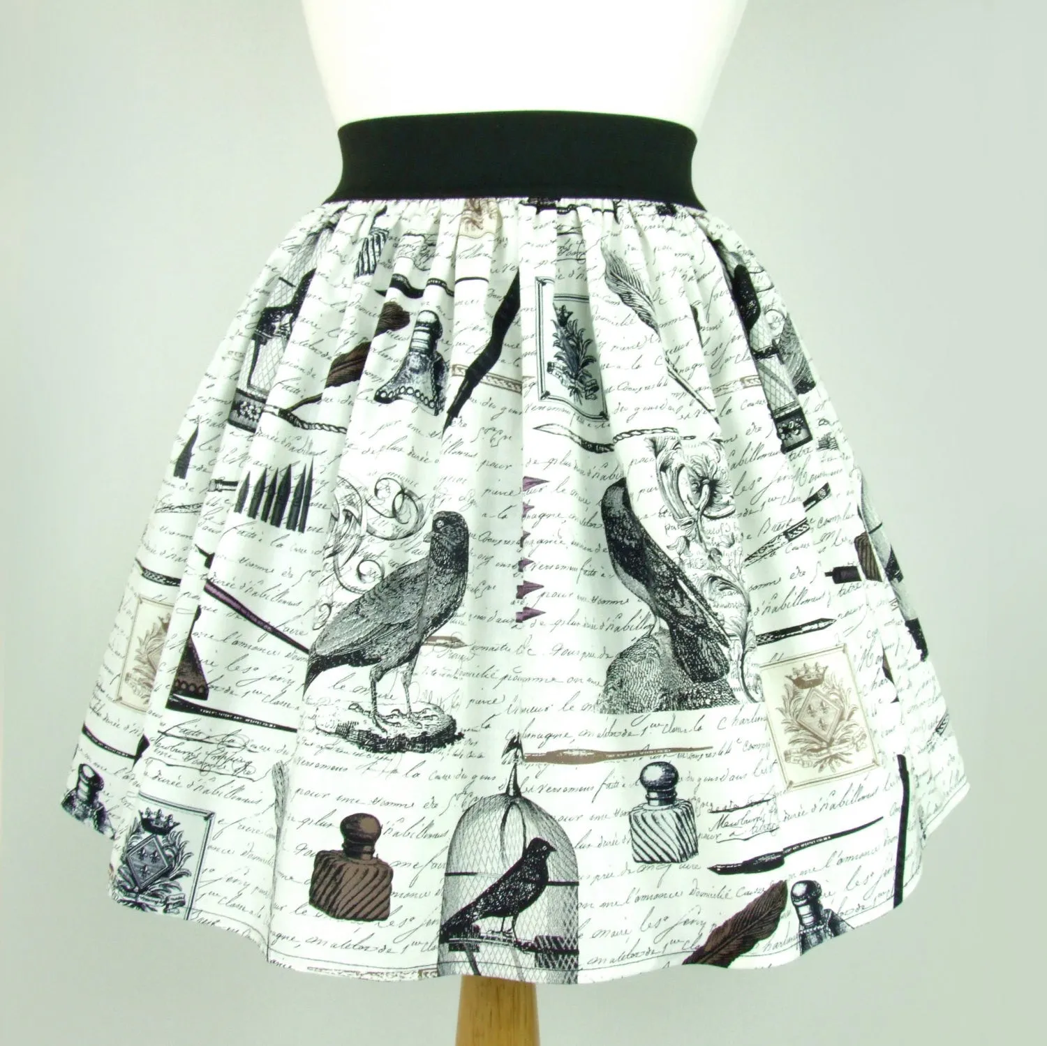 Nevermore A-line pleated  Skirt #S-AP232