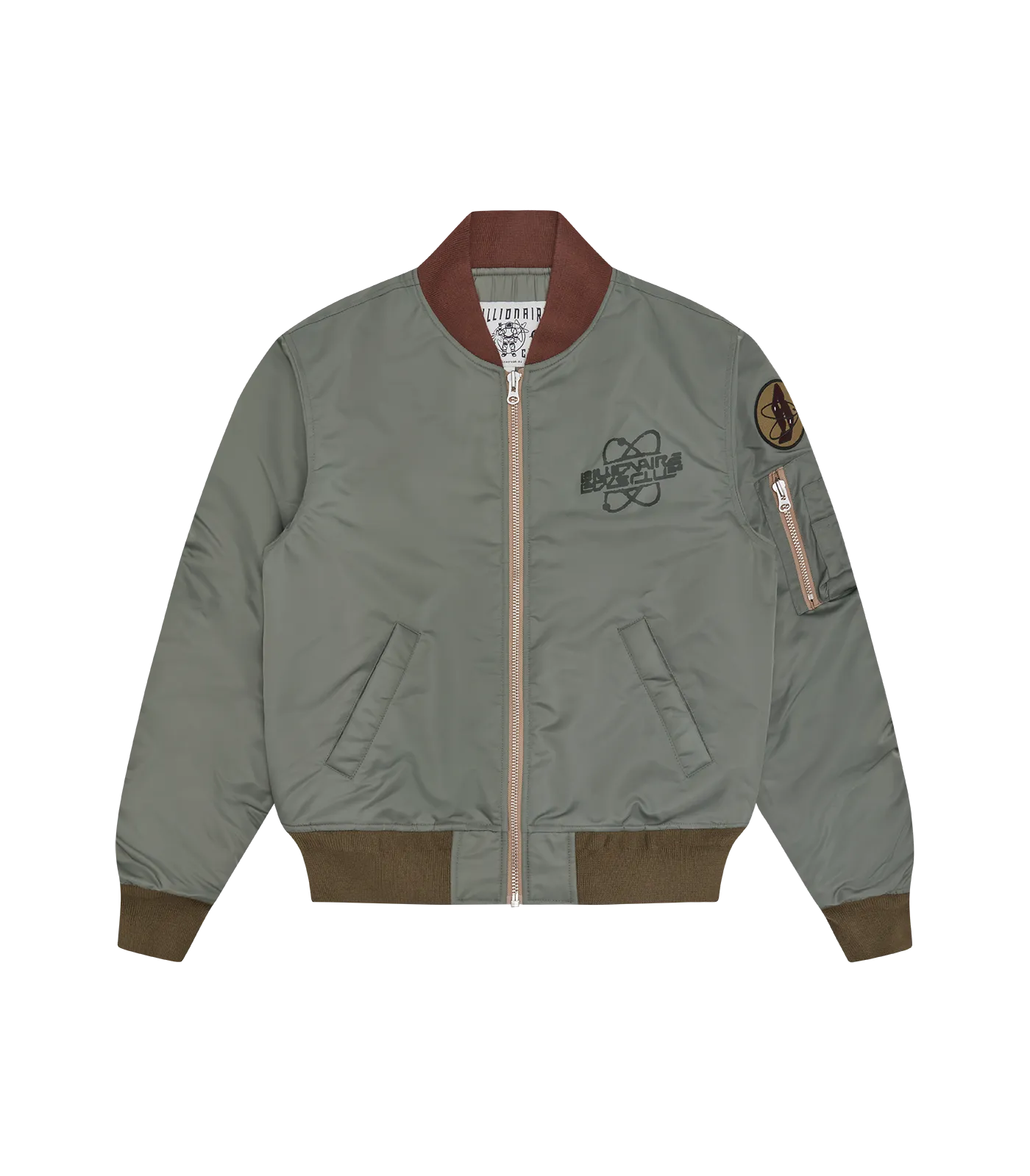 NYLON SHELL BOMBER JACKET - OLIVE