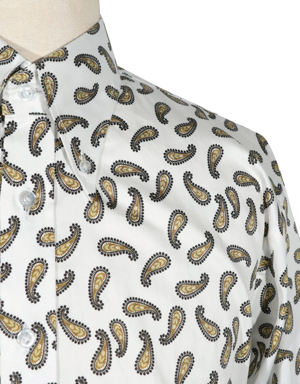 Paisley Shirt - White and Brown Paisley Shirt