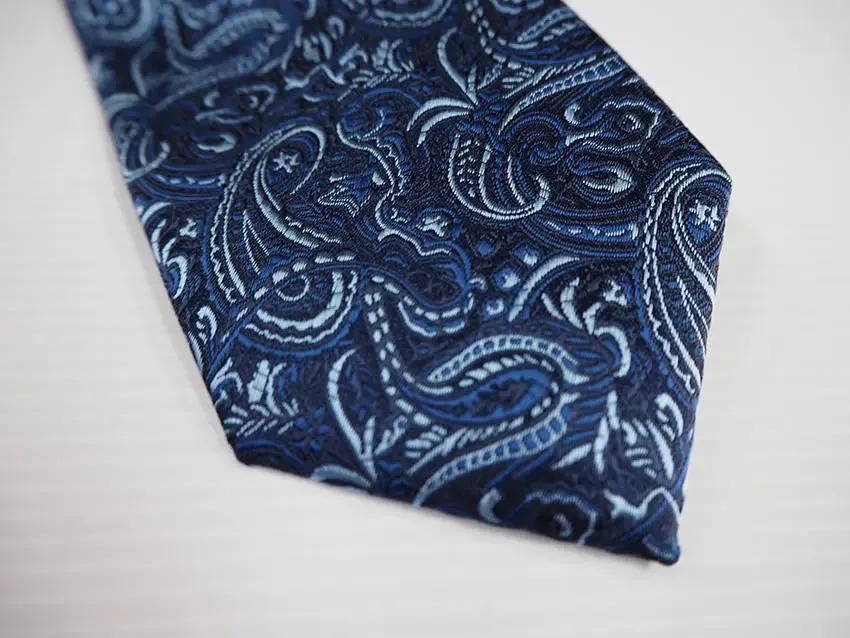 paisley tie| 60s mod style navy blue tie