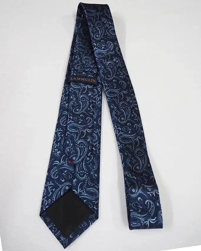 paisley tie| 60s mod style navy blue tie