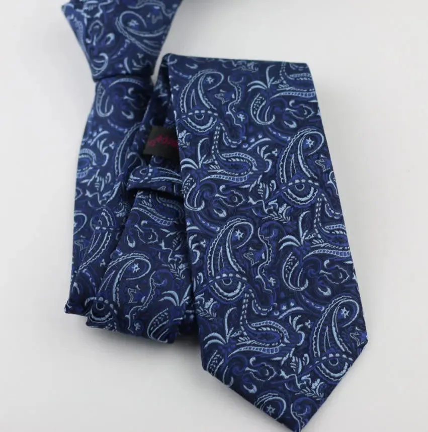 paisley tie| 60s mod style navy blue tie