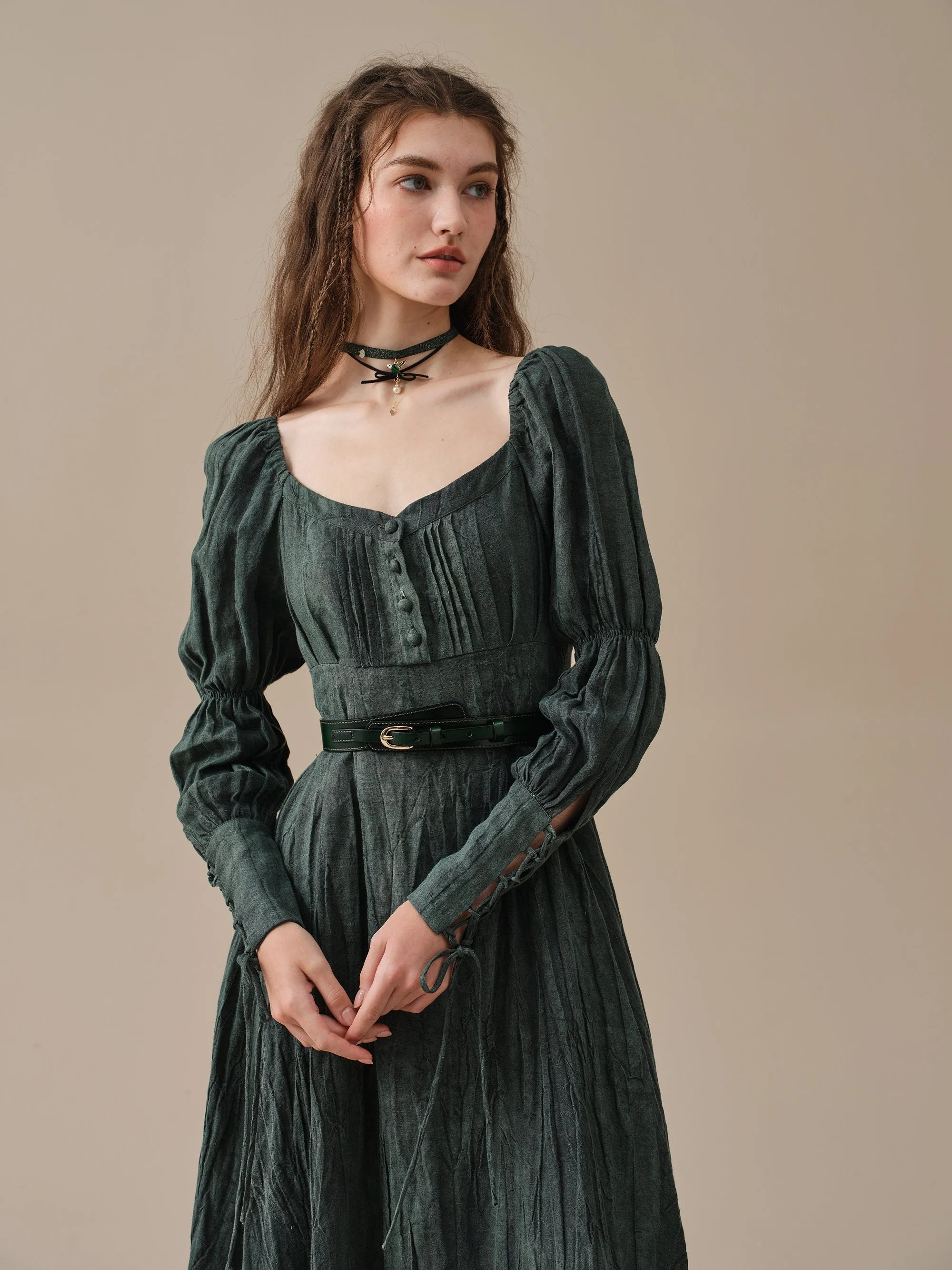 PHOENIX 24 | REGENCY LACE-UP LINEN DRESS