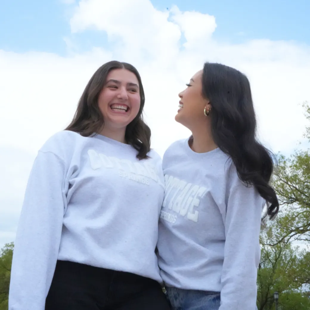 Puff Paint Crewneck - Grey/White