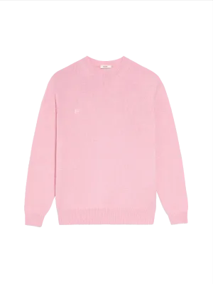 Recycled Cashmere Crewneck Sweatshirt—sakura pink