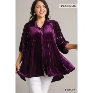 Shine Bright / Eggplant Curvy   Tunic Dress