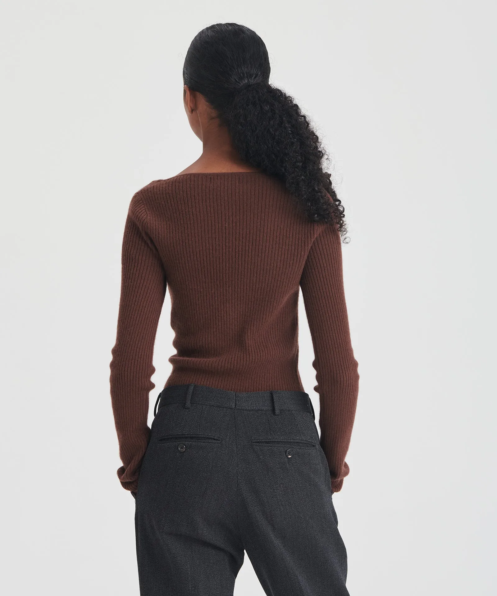 Signature Cashmere Fitted Asymmetrical Sweater